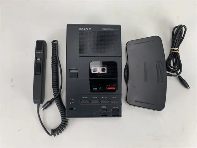 Sony Microcassette Transcriber M-2000 w/ HU-25 Hand Control & FS-80 Foot Control