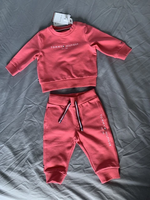 Nuovo! Tuta Rosa Tommy Hilfiger Ragazza Età 0-3 Mesi