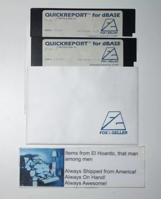 Quickreport for dBASE Version 1.5 by Fox & Geller 1985