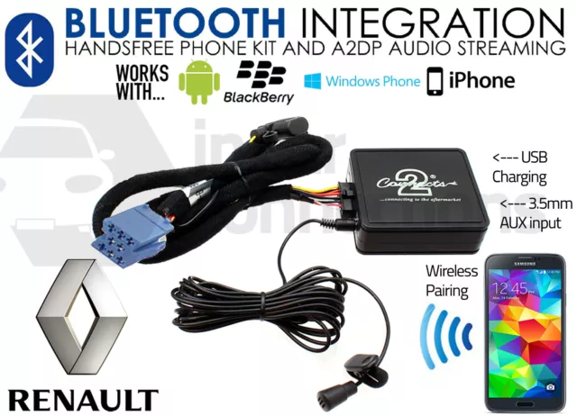 Renault Scenic 2000-2009 Bluetooth Adaptateur Streaming Kit Appels CTARNBT003