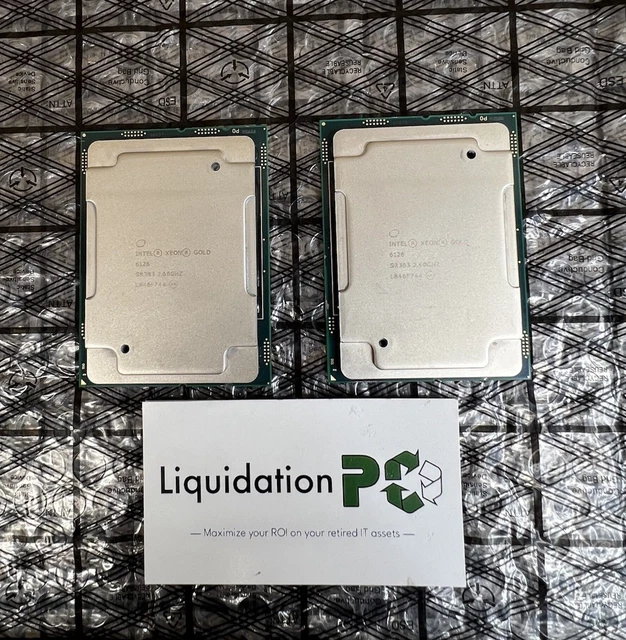 ✅ MATCHED PAIR Intel Xeon Gold 6126 2.6GHz 12 Cores SR3B3 CPU LGA3647 Skylake ✅ MATCHED PAIR Intel Xeon Gold 6126 2.6GHz 12 Cores SR3B3 CPU LGA3647 Skylake