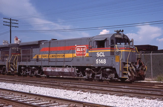 Orig Slide SCL Seaboard Coast Line Family Lines B23-7 #5148 Mobile AL 1980