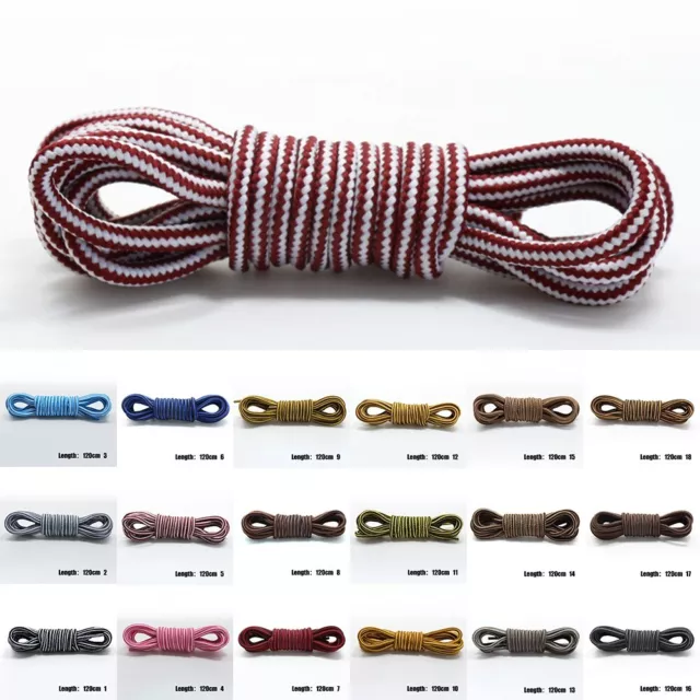 WAXED ROUND SHOELACES in Multiple Colors for Shoes Boots and Sports ...