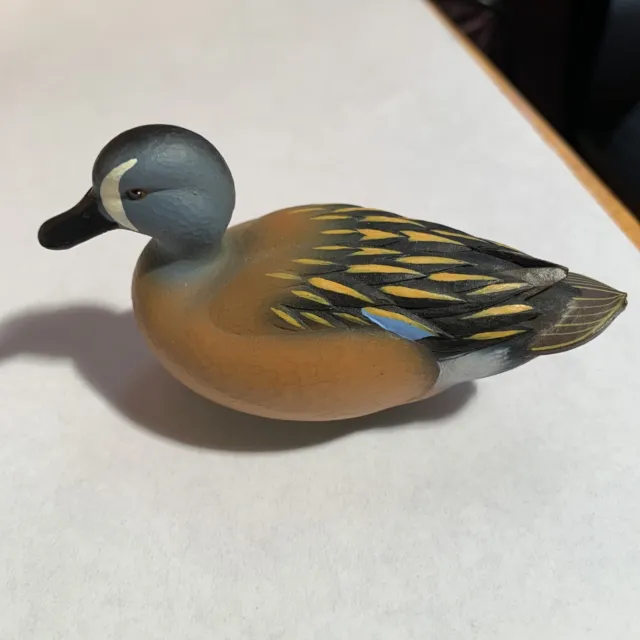 2007 Ducks Unlimited Jett Brunet Miniature Blue-winged Teal Decoy Duck Figurine