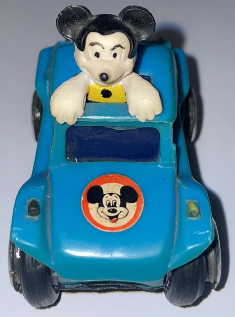 Vintage 1977 Azrak Hamway Walt Disney Mickey Mouse in Turquoise Stunt Car RARE