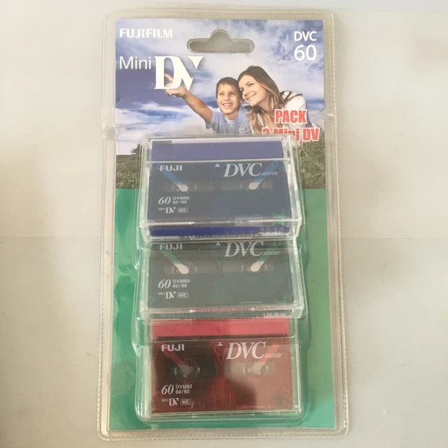 Paquete de 3 cintas de casete mini DVC FUJIFILM DVC 60 para videocámara digital SELLADO