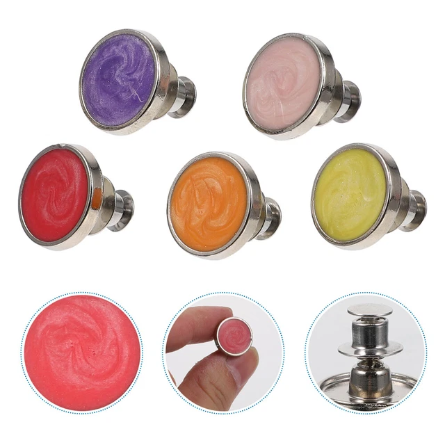5 Pcs bouton pression en métal Boutons Sans Clous Ceinture Vintage