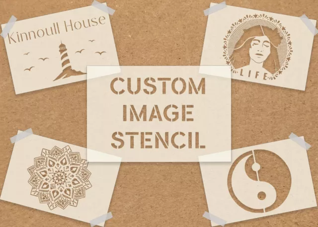 Personalised Custom Logo/Image/Design Reusable Mylar Stencils - A6 A5 A4 A3 A2