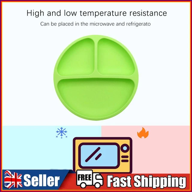 Cute Baby Infant Dining Plate Non Slip Training Sucker Dishes Tableware (Green)