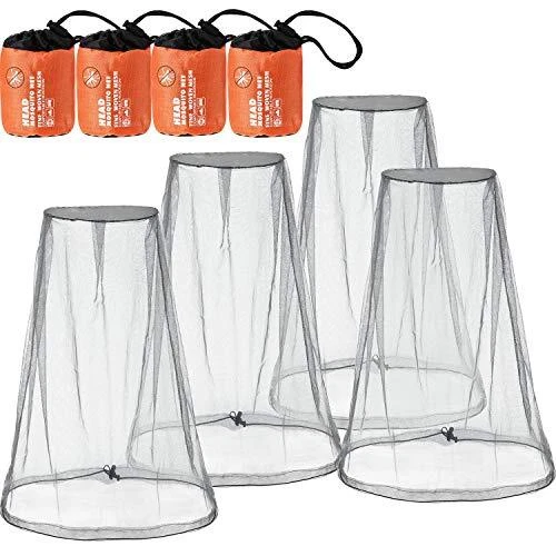 4 Pièces Filet de Tête de Moustique Filet de Visage Net Protecteur de Tête po...