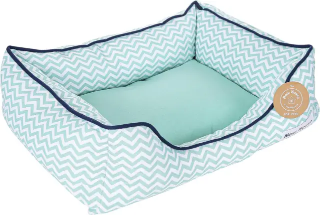 Now House for Pets by Jonathan Adler Teal Chevron Cuddler Dog Bed, Small 2