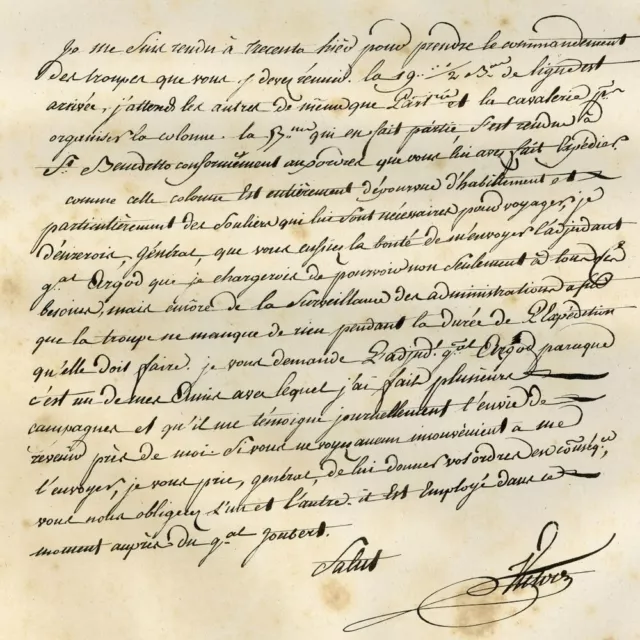 Lettre de Claude Victor Perrin - Autographe gravure originale LAS XIXe