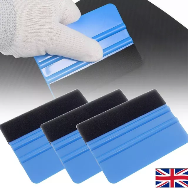 Blue Squeegee Application Tool Vinyl Sign Car Wrap Tint Wrapping Felt Edge DIY