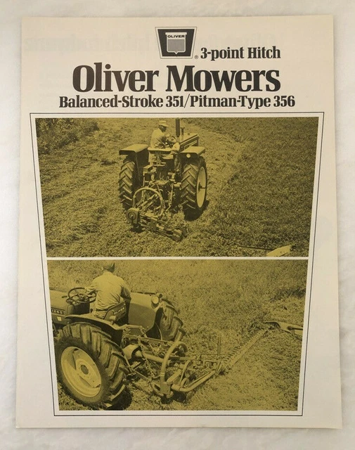 1970s OLIVER MOWER 3-Point Hitch 351 356 Tractor Brochure Vintage Farm Advertsng