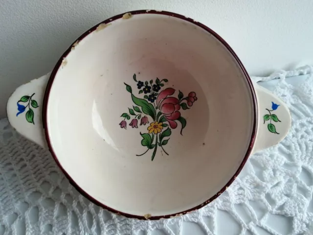 ANCIEN BOL EN FAIENCE DE LUNEVILLE MOTIF REVERBERE années 1880_1922