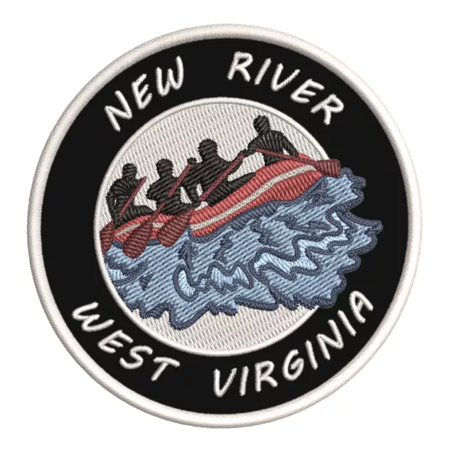 New River, West Virginia Patch Embroidered iron-on Applique Water Rafting