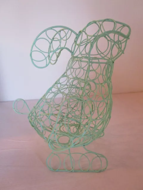 Green Wire Bunny Rabbit Spring/Easter Egg Holder Basket