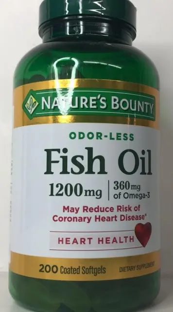 Nature’s Bounty Fish Oil 1200 Mg ~ 200 Softgels Each ~ EXP 10/23 ~FAST SHIPPING!
