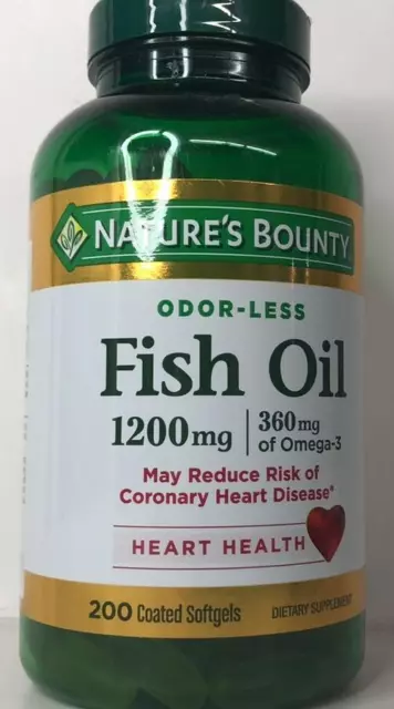 Nature’s Bounty Fish Oil 1200 Mg ~ 200 Softgels Each ~ EXP 10/23 ~FAST SHIPPING! Nature’s Bounty Fish Oil 1200 Mg ~ 200 Softgels Each ~ EXP 10/23 ~FAST SHIPPING!