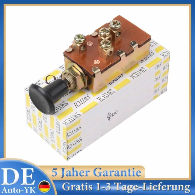 Schalter 2-polig 12V mit gelber LED Kontrollleuchte, Tiefe 25mm, Syst