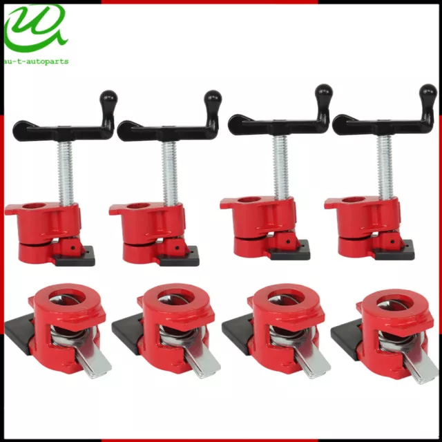 4 Pcs Heavy Duty 3/4" Gluing Pipe Clamp Vice Vise Tool Wide Protect Pads AU