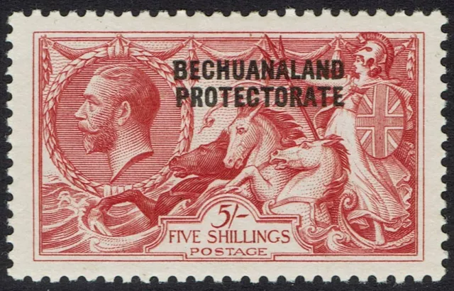 Bechuanaland 1913 Kgv Seahorses 5/- Bradbury Wilkinson Printing