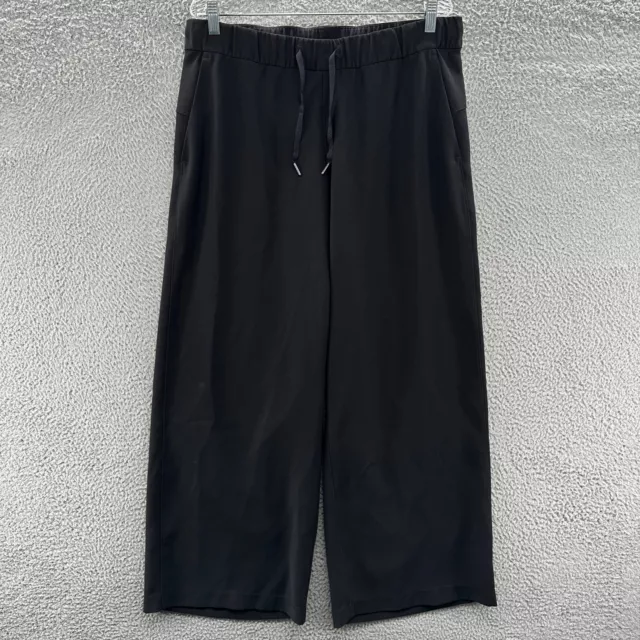 LULULEMON PANTS WOMEN 12 Black On the Fly Pant Wide Leg Woven 31.5 Full  Yoga $59.99 - PicClick