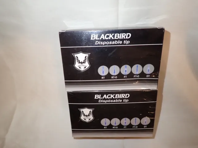 2 Cajas BLACKBIRD Pistola Tatuaje Desechable Puntas Agujas Talla 9DT (100 puntas en total)
