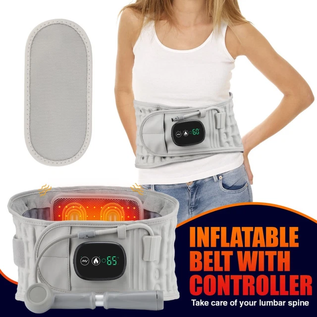 Inflatable Back Belt Heating Vibration Massage Air Decompression Support Lumbar