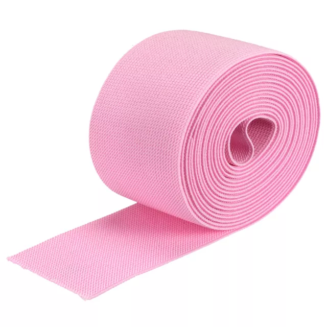 Sergé Élastique 3" Plat 4 Yard 1 Rouleau Ruban Cordon Rose pour Bandeau Ceinture