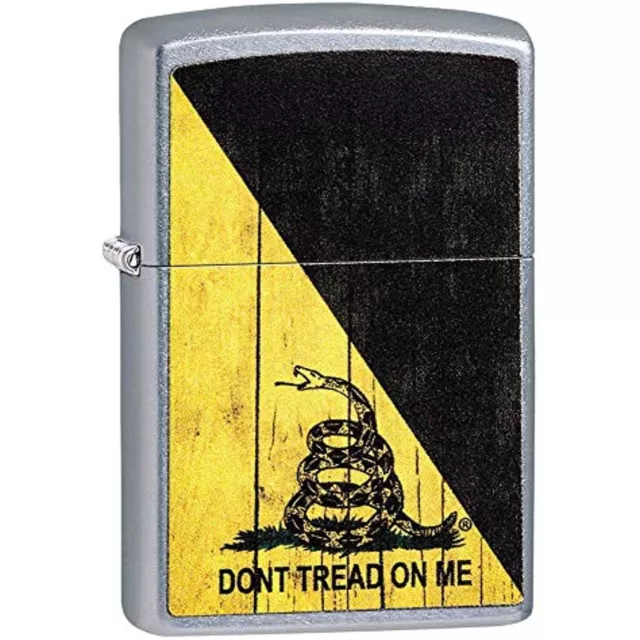 Zippo Dont Tread On Me Gadsden Flag Street Chrome Windproof Perfect Gift 29842