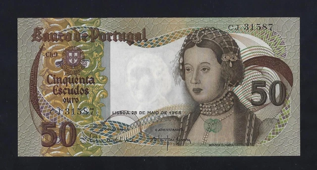 PORTUGAL 50 Escudos 1968  P-174a GEM UNC