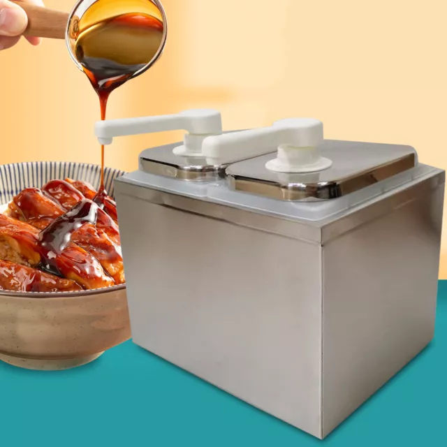 2L Sauce Pump Dispenser Condiment Pump Station Dispensing Stainless Steel HOT