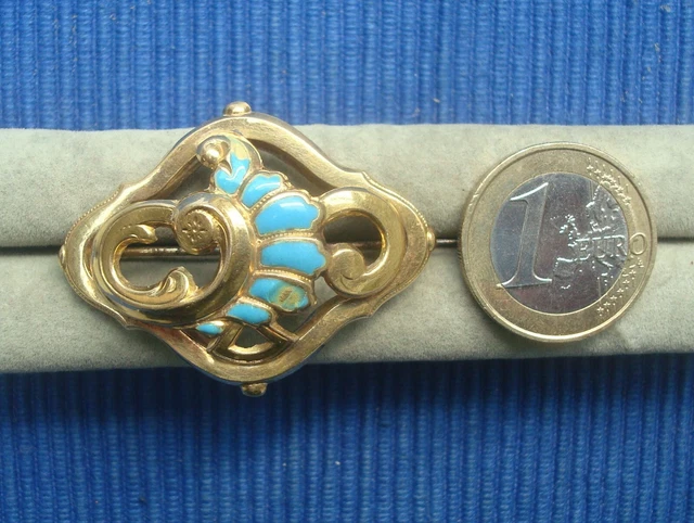 Grande Broche Ancienne Style Napoléon III - Plaqué Or Rose Sur Laiton - Noeud à Piston - Occasion