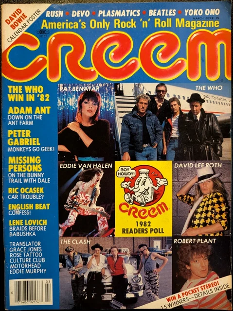 CREEM MAGAZINE MARCH 1983 Readers Poll! Who Peter Gabriel Missing ...