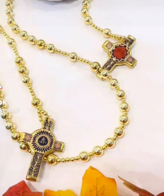 Collana argento 925 oro rosa rosario Ematite e charms | PoNaNa Argento