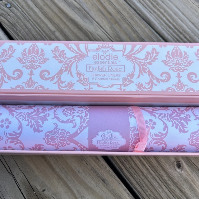 ELODIE ENGLISH ROSE Drawer Liners Scented 6 Sheets Damask Fragrant