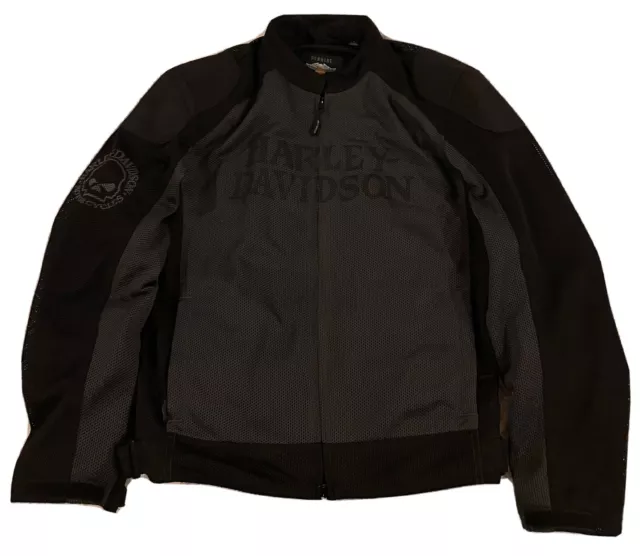 HARLEY DAVIDSON WILLIE G Skull jacket Mens Mesh Riding Jacket size ...
