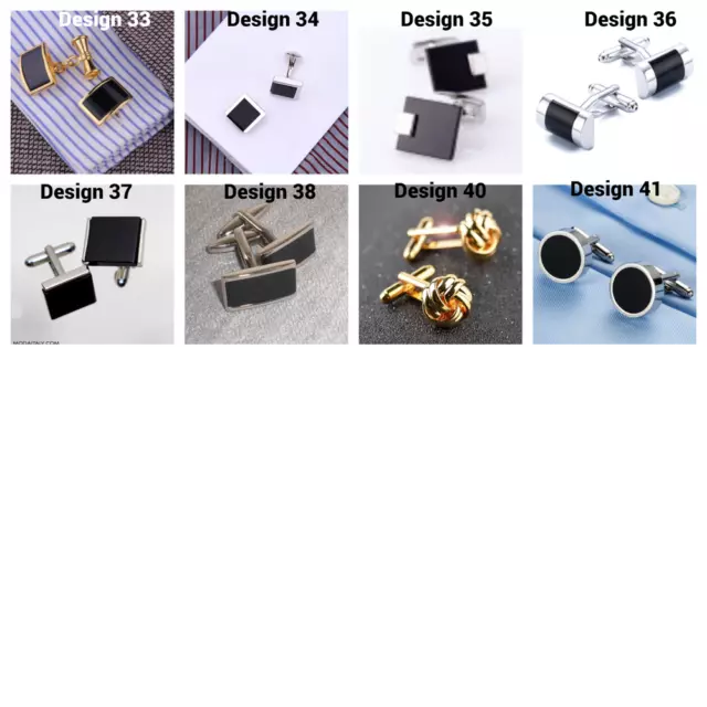 Stainless Steel Cufflinks Gold Silver Mens Wedding Cufflink Shirt 45 Design 3