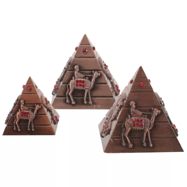 3 Pcs Desktop Decor Egyptian Pyramid Model Travel Decorate Manual