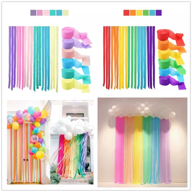 8pk Crepe Paper Party Streamers Roll Birthday Wedding Hanging DIY