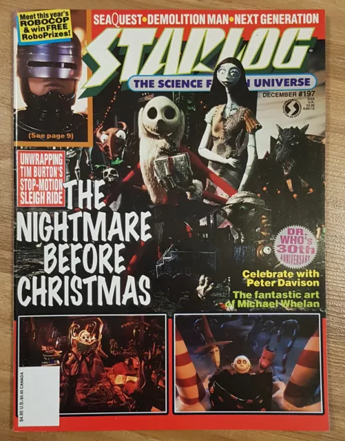 Starlog #197 Nightmare Before Christmas Robocop Peter Davison Jonathan Brandis