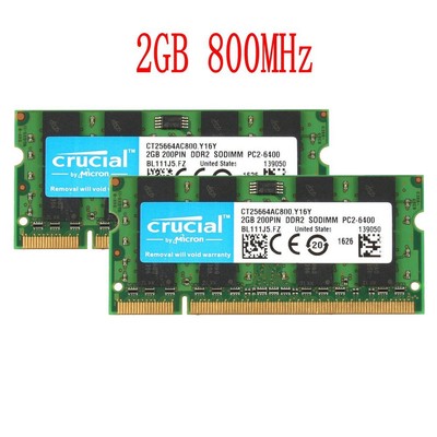 Pour Crucial 4Go 2x 2Go 1Go DDR2 667MHz PC2-5300S 200Pin SODIMM Portable RAM FR 