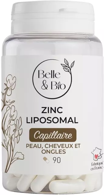 BELLE ET BIO - Zinc Liposomal - Fabriqué En France -Cheveux Et Ongles - 120 Gélu