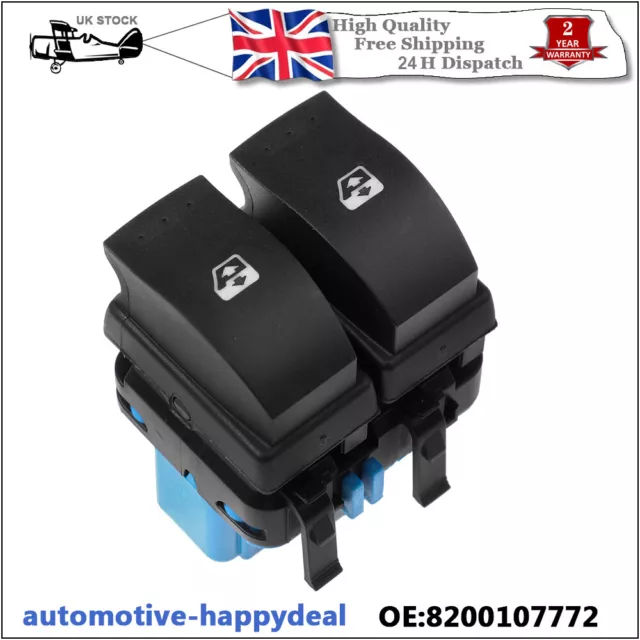 Electric Window Control Switch Front Right For Renault Megane 2 Ii Hatchback