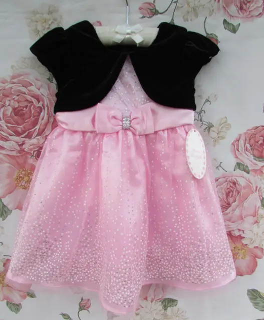 BNWT Black Pink Sparkle Tulle Party Occasion Dress Age 2-3 JONA MICHELLE USA
