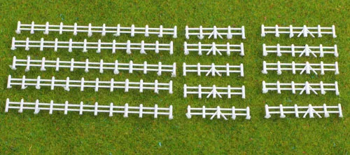 Gaugemaster GMKD13W Lineside Farm Rail Fencing Abt 750mm White Plast N Gauge 1st