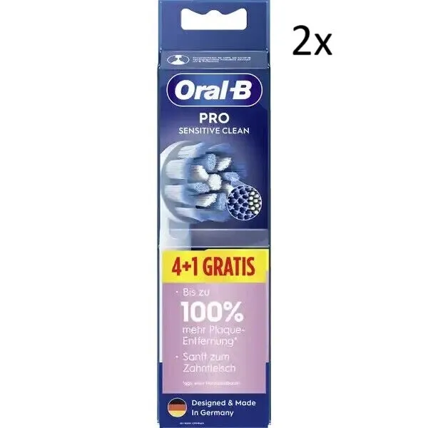 2x Oral-B PRO Sensitive Clean Aufsteckbürsten - 4 +1 Stück, X-förmig (10er Pack)