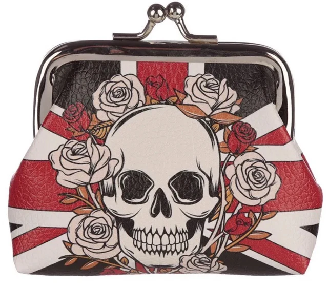 Skulls & Roses 💀🌹 Union Jack 🇬🇧 Tic Tac Purse Coins Money - Puckator