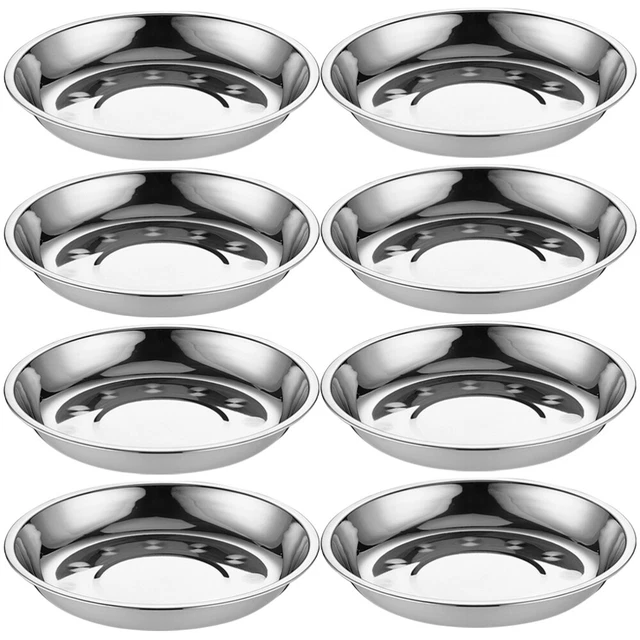 8 Pcs Edelstahlscheibe Aufbewahrungsschalen Für Lebensmittel Steakplatte